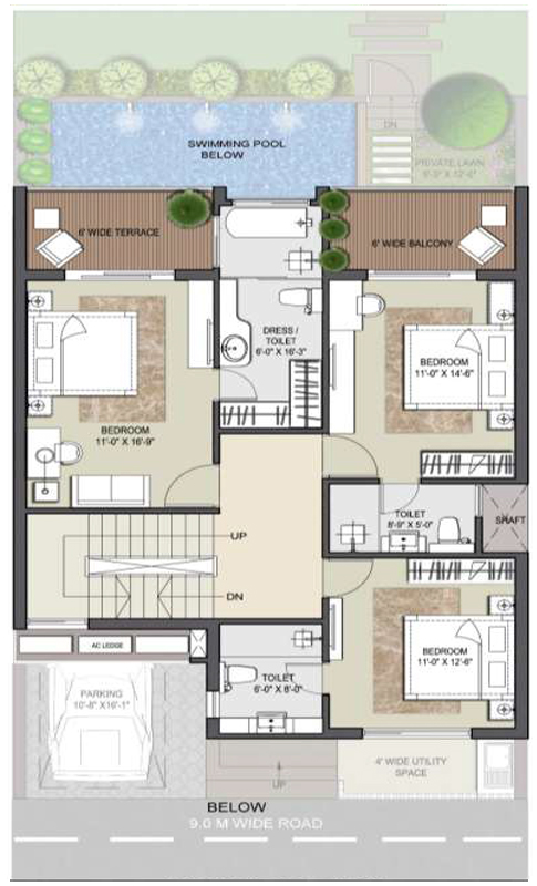 4 bed luxury villasfirst floor plan